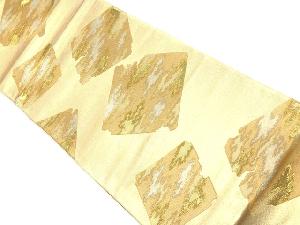 リサイクル　純金二重箔　破れ色紙に霞模様織出し袋帯